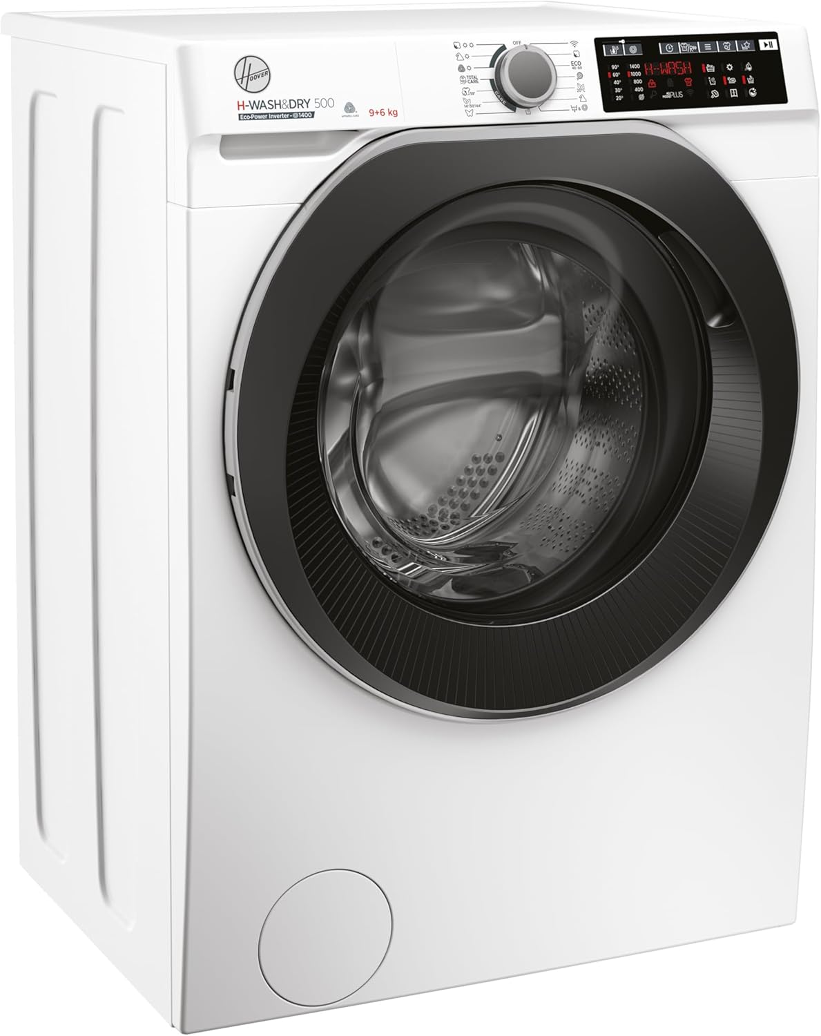 Hoover H-WASH 500 HDQ 496AMBS Waschtrockner / 9 kg Waschen / 6 kg Trocknen / 1400 U/Min. / Eco-Power Inverter Motor/Power Care System/ActiveSteam Dampffunktion/Aquastop/WLAN