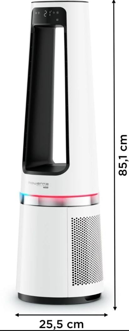 Eclipse 3 en 1 Purificateur d'air + Chauffage+ Ventilateur Rowenta QU5060F0 2100 W Blanc