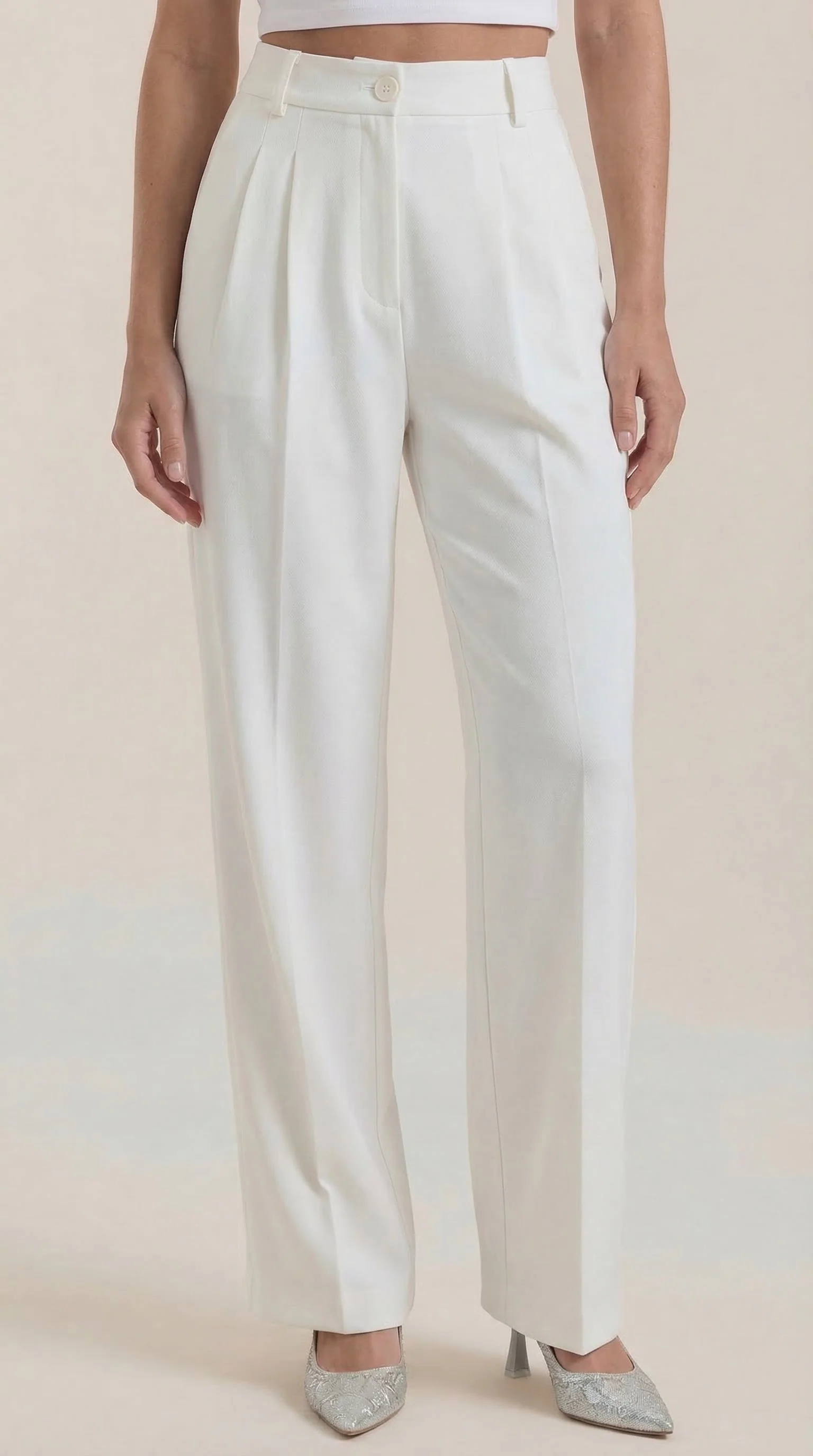 High Waist Stoffhose