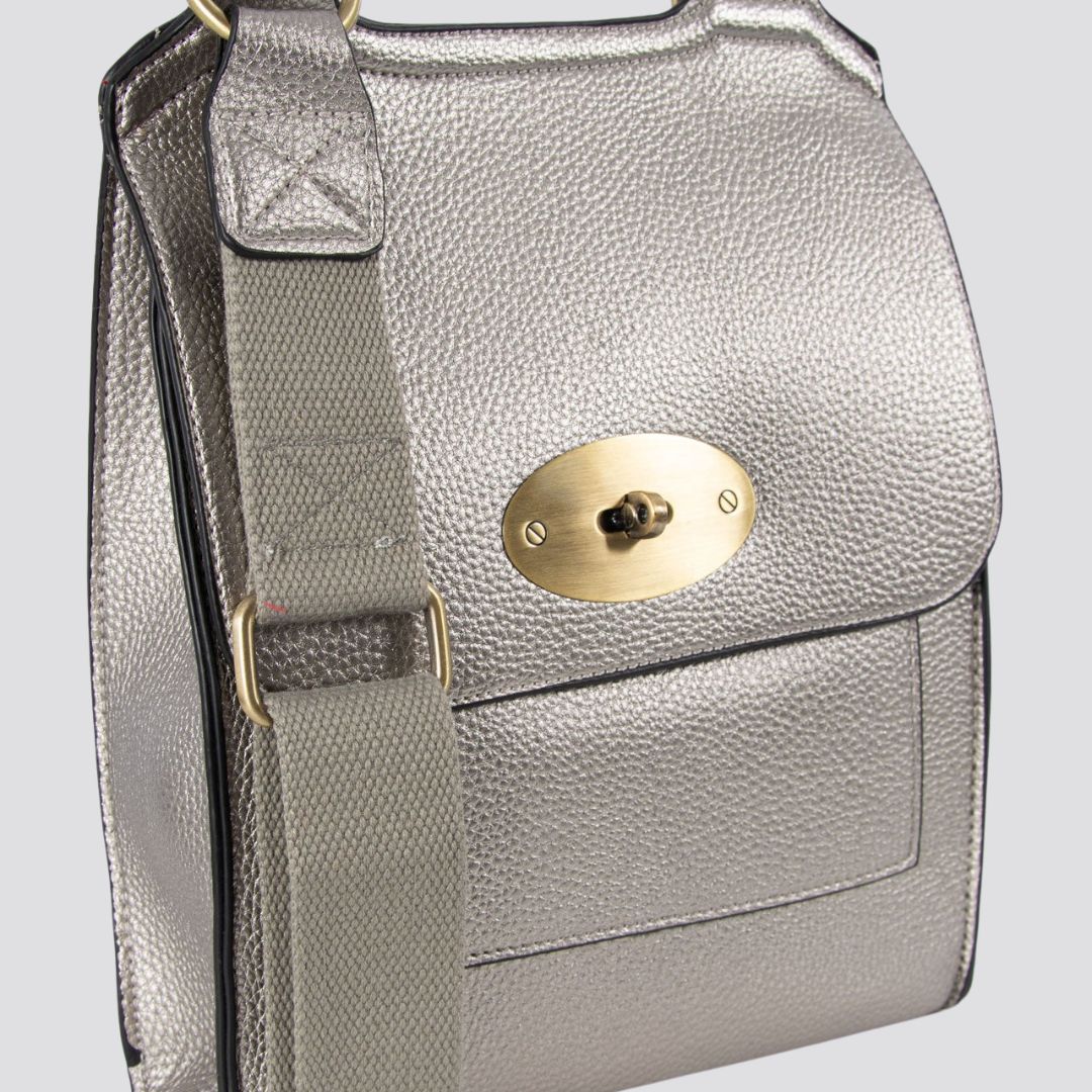 Lily Crossbody Messenger Bag | Pewter