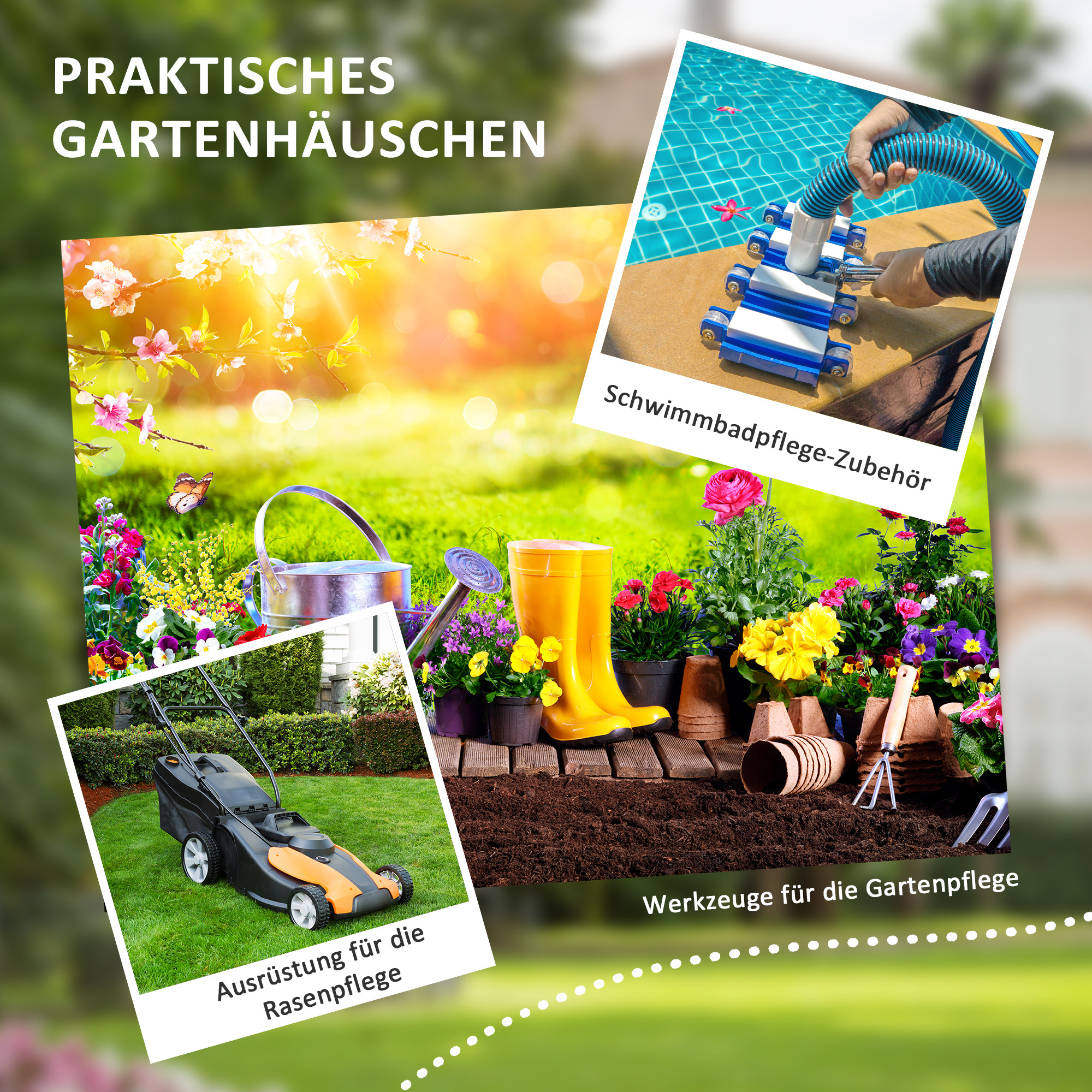 Outsunny Tuinhuis, metalen opbergschuur, dubbele deur, raam, 259x172x222 cm, grijs/wit