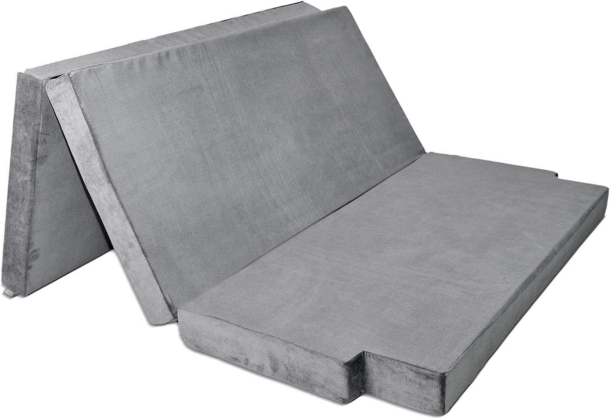 Mayaadi-Home Premium Schlafauflage für VW T5/T6 California Beach | Klappmatratze 190x150x10 cm, Dunkelgrau | Faltbare Matratze für Bus, Camping & Multiflexboard