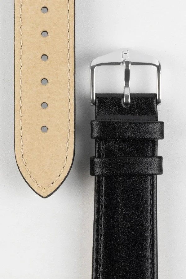 Hirsch OSIRIS Quick-Release Calf Leather Watch Strap in BLACK