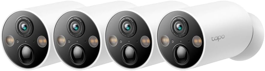 Tapo C425 Außenkamera Akku, 4-Pack | Überwachungskamera aussen mit Magnetische Basis, 2K Auflösung, WLAN, 10000-mAh-Akku, 150° FOV, Kein Hub erforderlich, Unterstützt Solarpanel, Alexa-kompatible