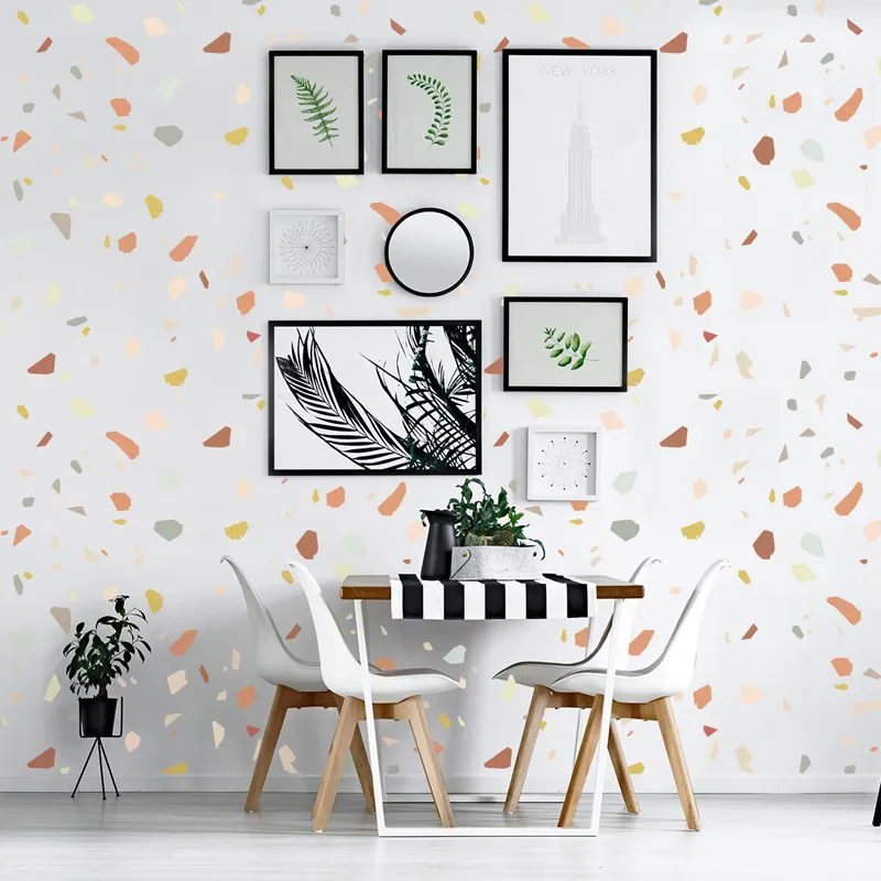 Watercolor Mosaic Wall Stickers, Colorful Mosaic Wall Decals for Baby Nursery