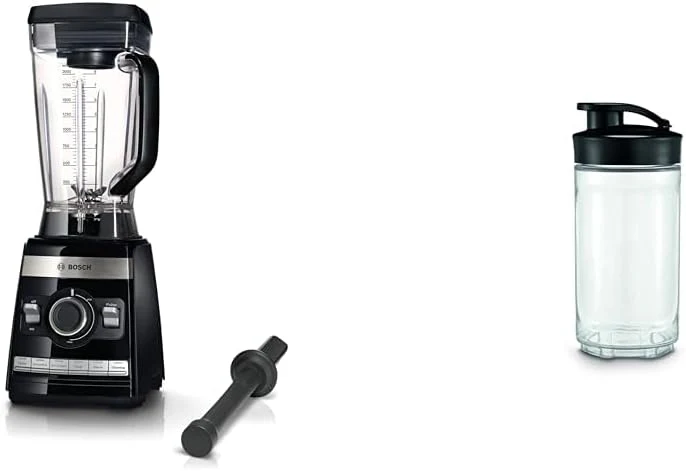 Bosch VitaBoost MMBH6P6BDE Blender, 6-bladig roestvrijstalen mes, 2,5l Tritan mengbeker, stamper, 6 automatische programma's, receptenboek, BPA-vrij, eenvoudige reiniging, 45.000 tpm, 1600 W, zwart