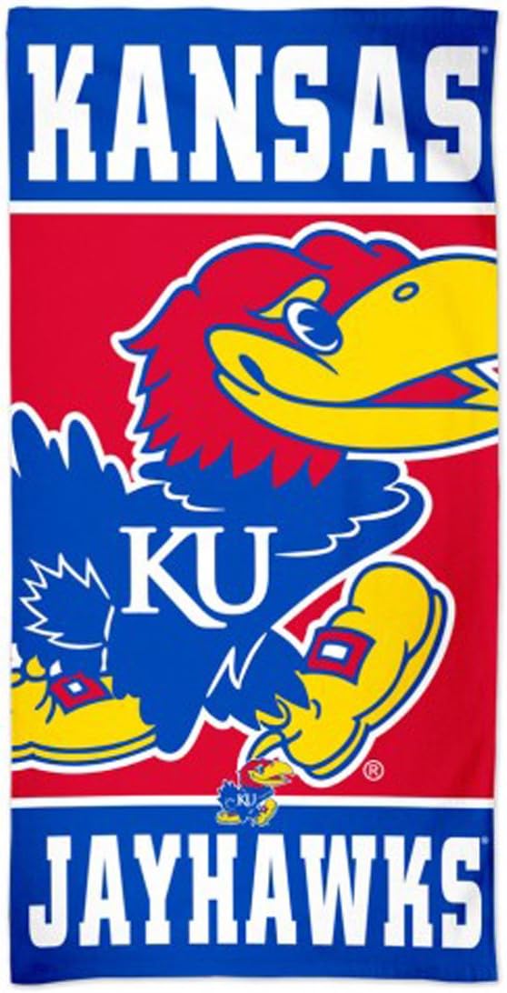 Wincraft Snack-Schale Kansas Jayhawks Strandtuch mit Premium Spectra Grafiken 76,2 x 152,4 cm