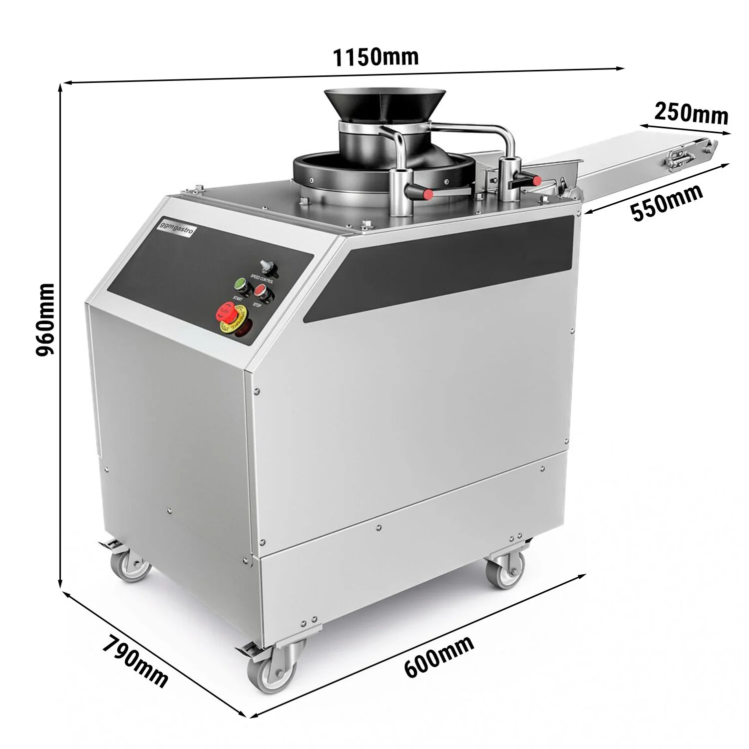 Deigavrunder - for pizza- og br?ddeig - 1,50 kW - Vektomr?de: ~20�C1 000 g - 600x1340x960 mm - maks. 2 500 stk/t
