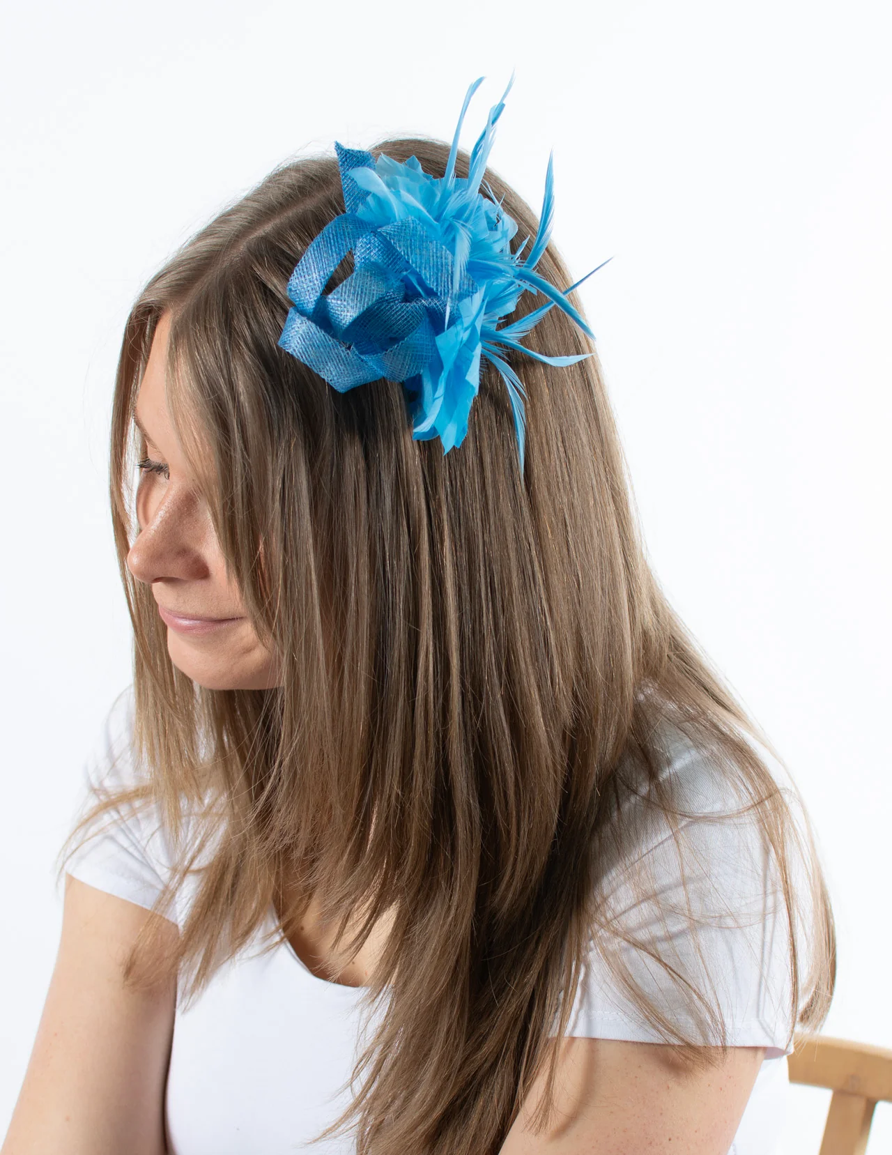 Fascinator | Small Feather Brooch | Blue