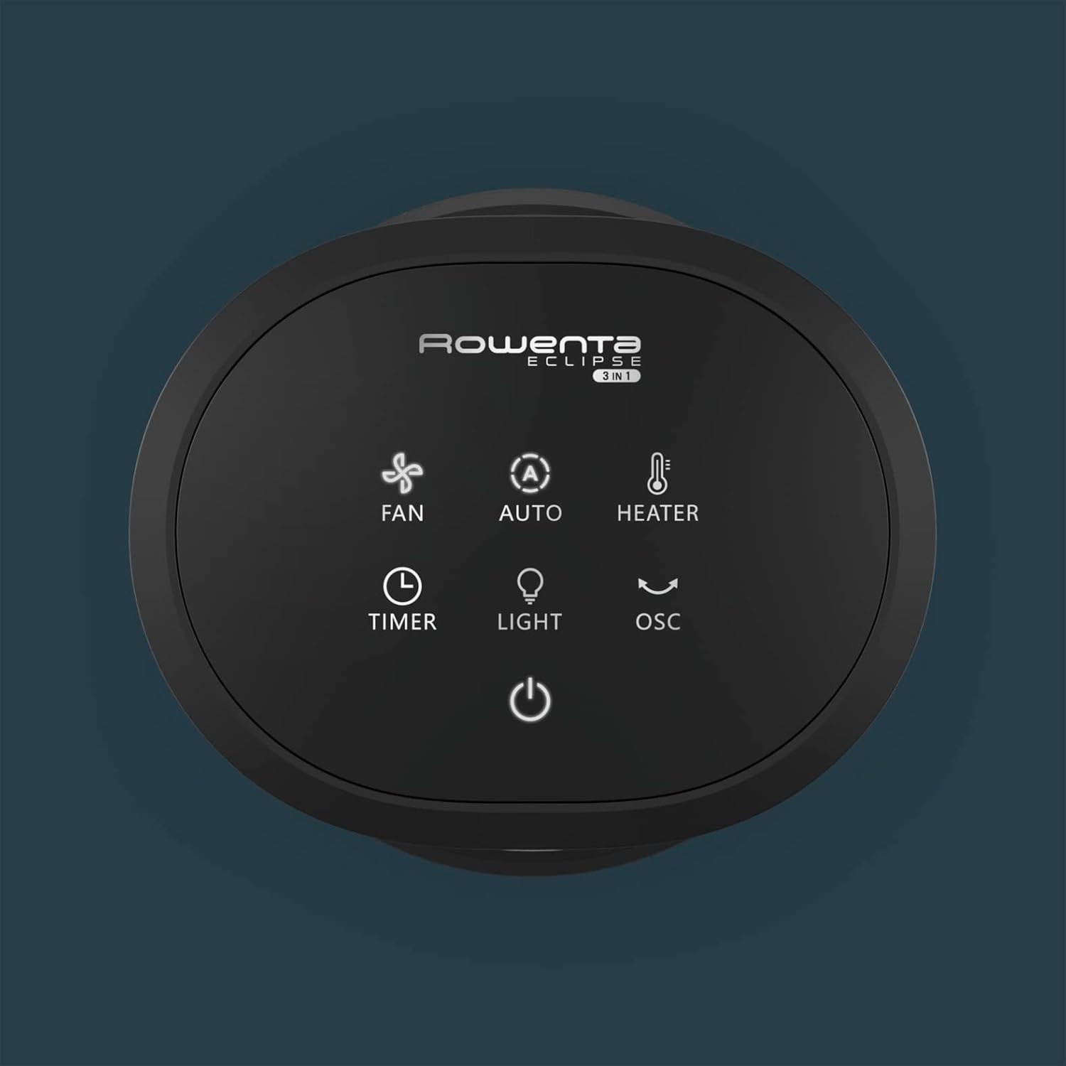 Rowenta QU5062 Eclipse 3in1 Luftreiniger, Heizlüfter, Ventilator, filtert 99,9% der Partikel, für 30 m2 Raumgröße, schnelle Heizung bis zu 35°C, automatischer Tag- und Nachtmodus, Schwarz/Grau