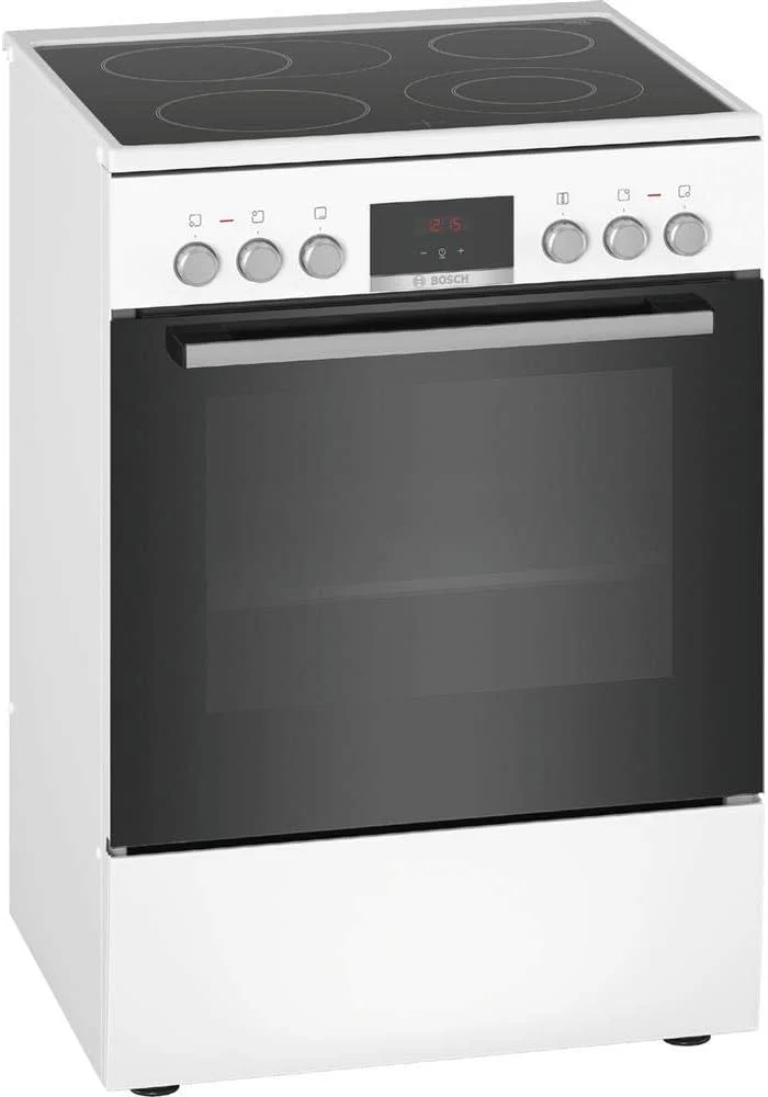 Bosch HKR39C250 Serie 4 Elektro-Standherd, 60 cm breit, EcoClean Direct Reinigungshilfe, 3D Hei?luft Backen auf 3 Ebenen, LED-Display-Steuerung, erweiterbare Kochzone f��r gro?es Kochgeschirr