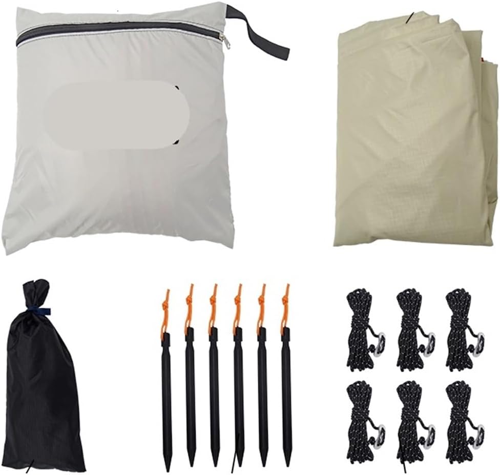 Wasserdichte Outdoor-Campingplane, Sonnenschutz, 3 x 3 m, ideal für Strand, Picknicks und Sonnenschutz (Kit A – kein Zubehör)