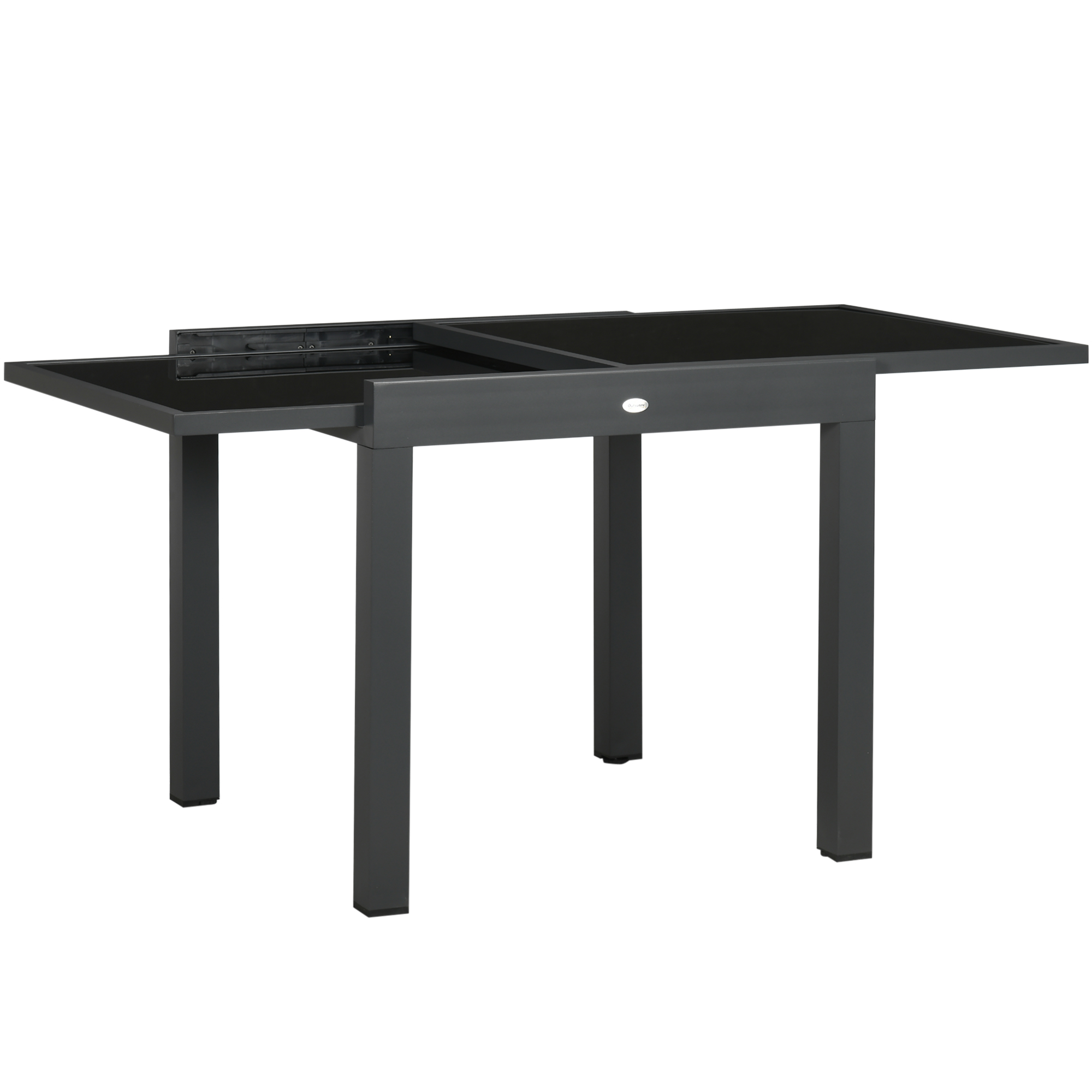 Uitklapbare buitentafel voor in de tuin, uitbreidbaar, weerbestendig, 160 cm �� 80 cm �� 75 cm, zwart