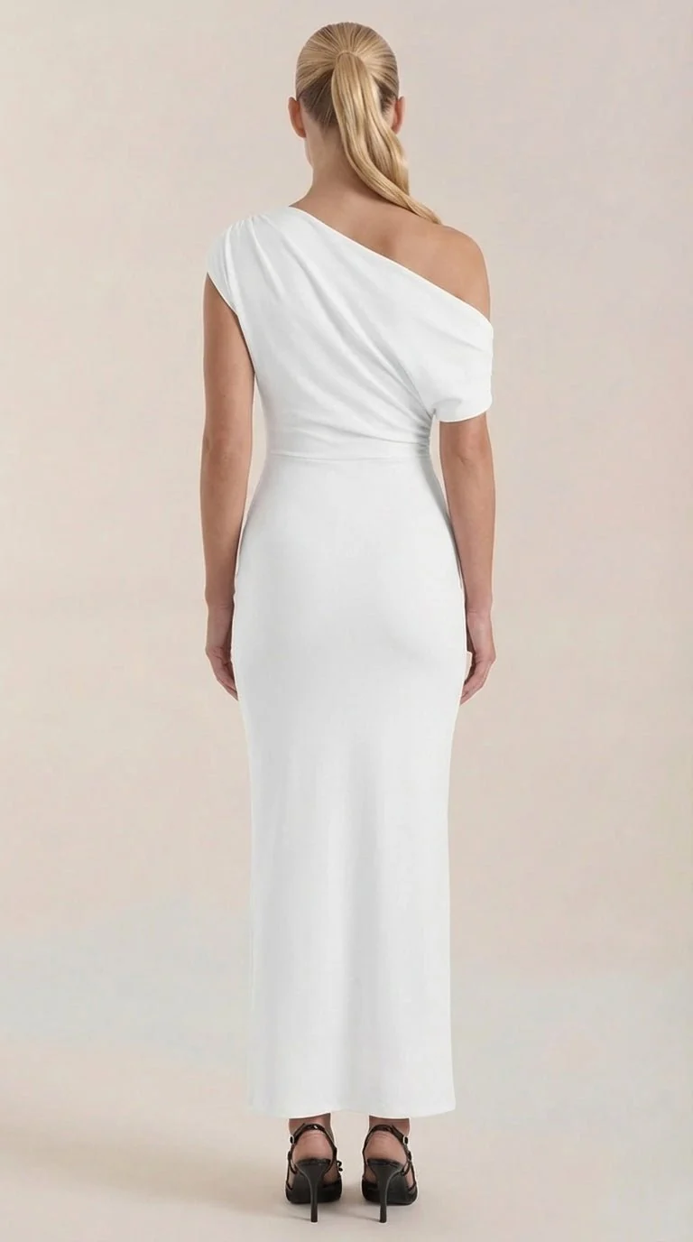One-Shoulder-Maxikleid