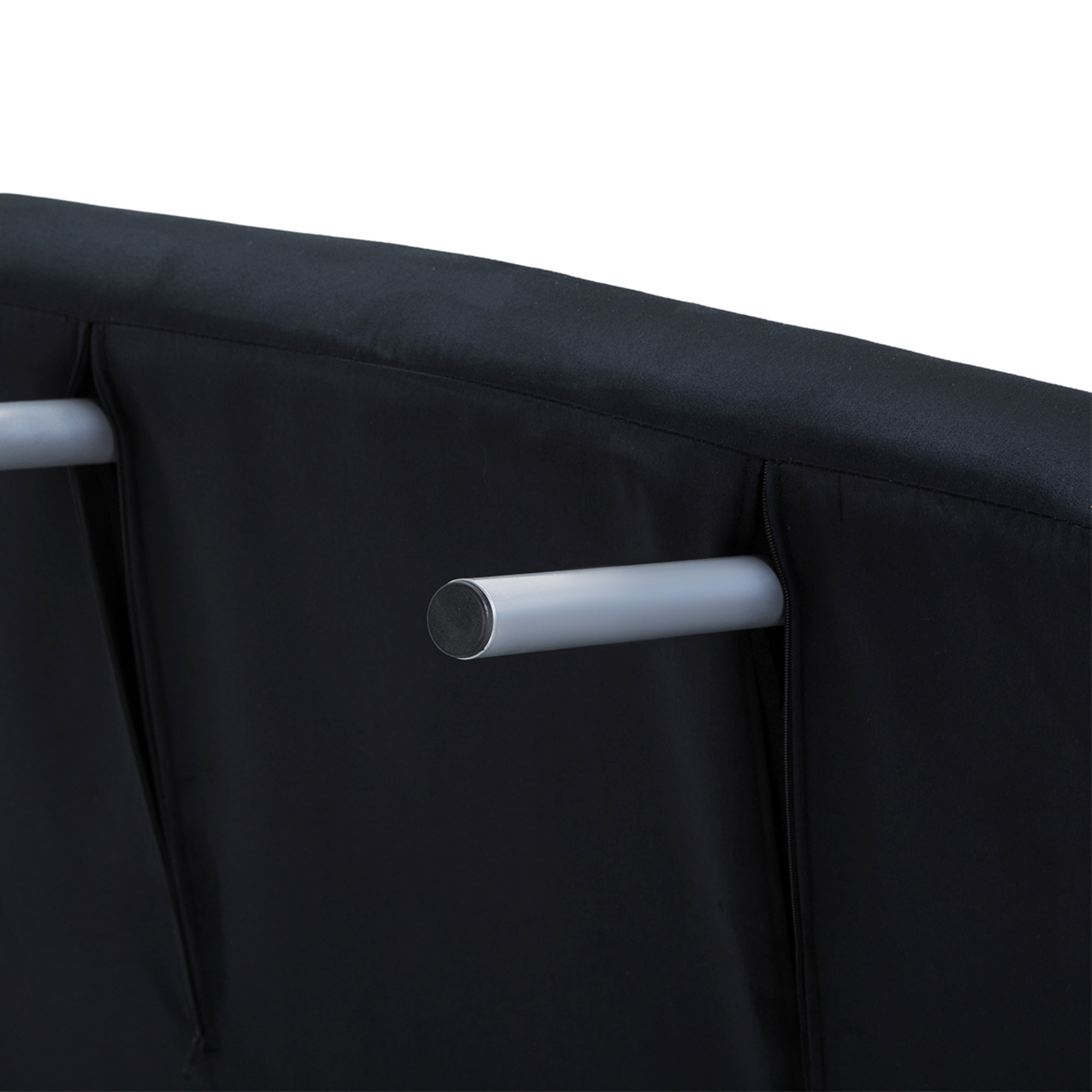 3-in-1 slaapbank, logeerbed, fauteuil inclusief kussens, zwart