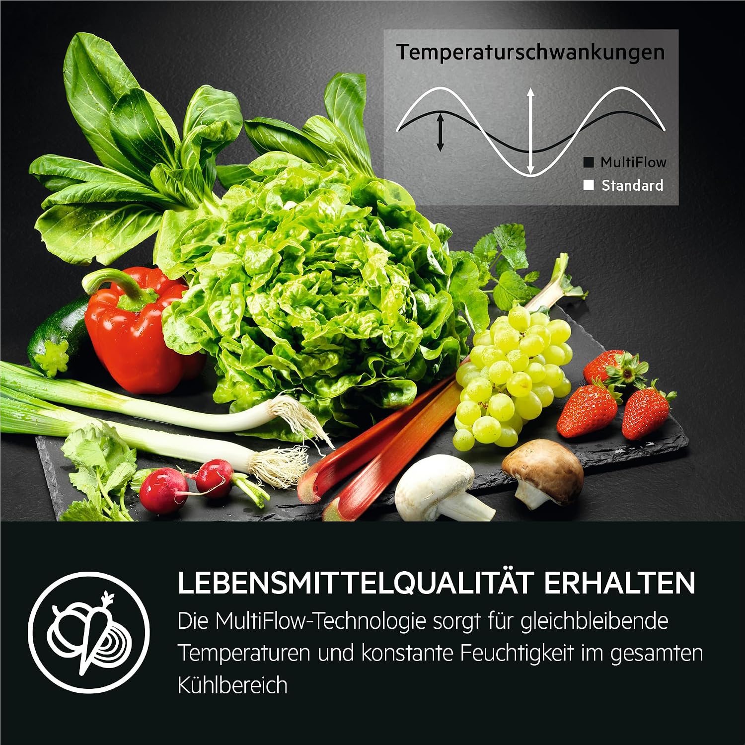 AEG TSC7M183DS Einbau-Kühl-Gefrierkombination / Serie 7000 mit GreenZone / 1780 mm / Gefrierteil unten / 249 L / NoFrost / Schlepptür / D