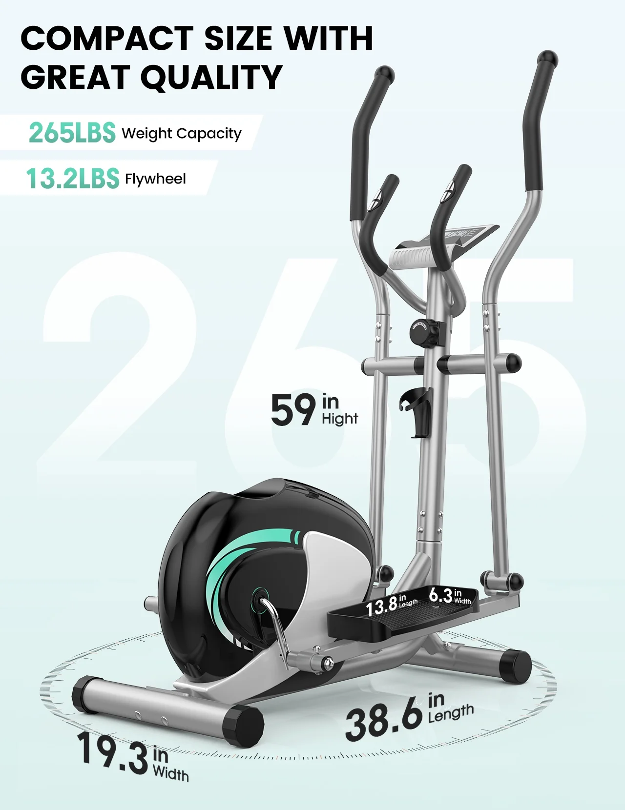 THERUN Ultra Quiet Magnetic Elliptical Trainer Exercise Machine