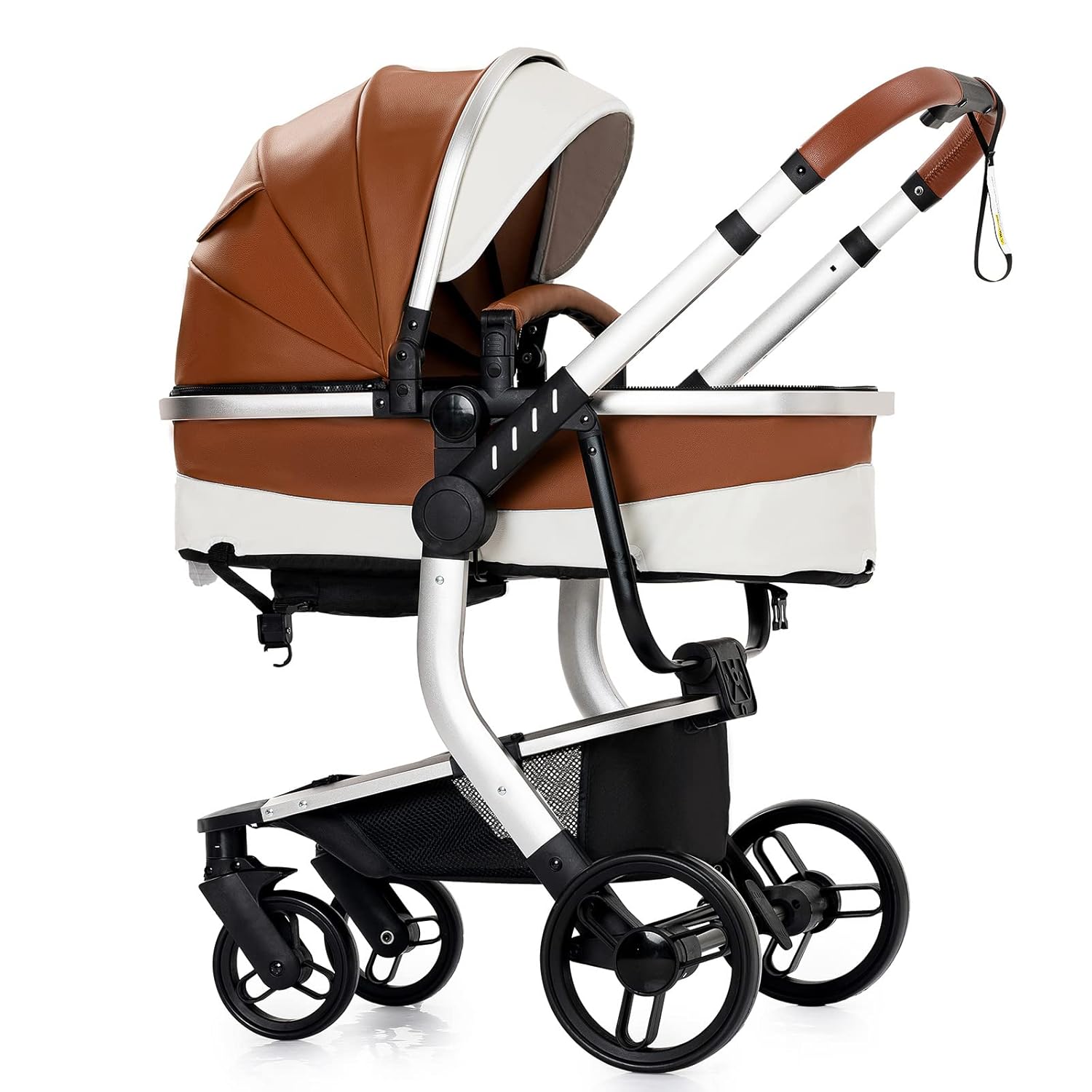 3 in 1 Kombikinderwagen 3 in 1 Reisesysteme Kinderwagen Infant Hochlandschaft Liegender Buggy Kinderwagen Neugeborenen Kinderwagen Faltbarer Standardkinderwagen (906 White)