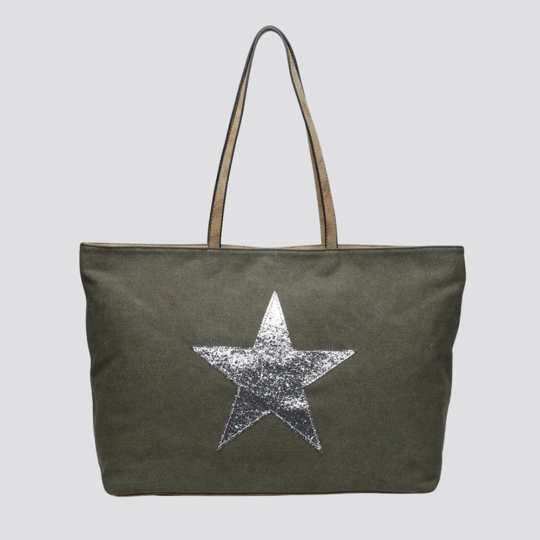 Canvas Tote Bag | Khaki Star