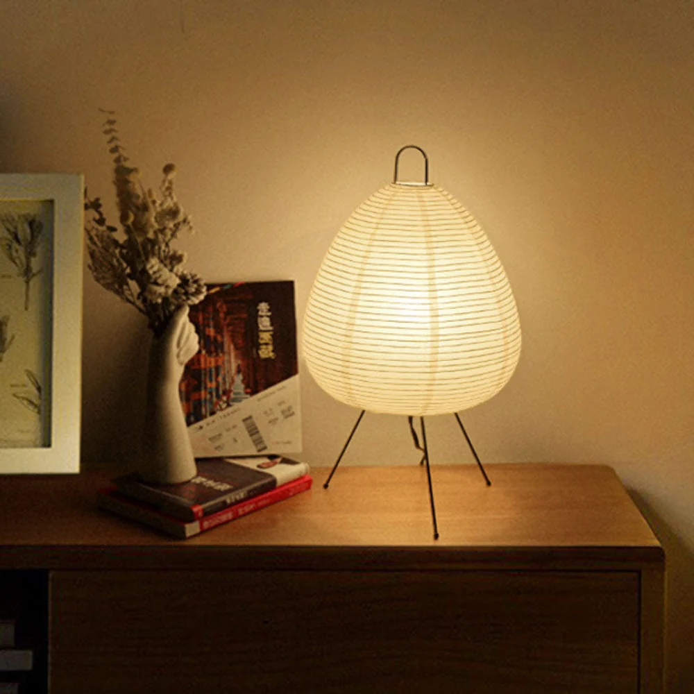 Japanische Retro-Tischlampe aus Reispapier