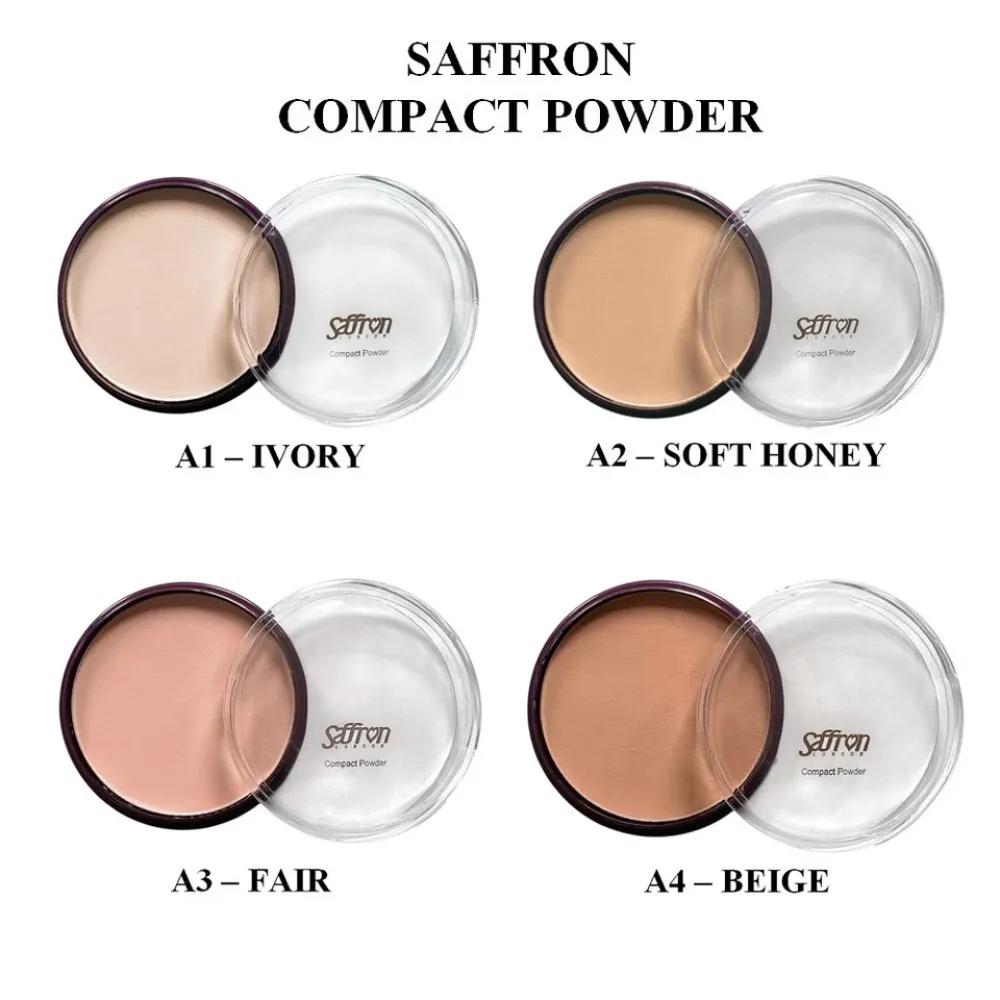 Saffron London Pressed Powder Foundation a?? 4 Popular Shades Compact Powder