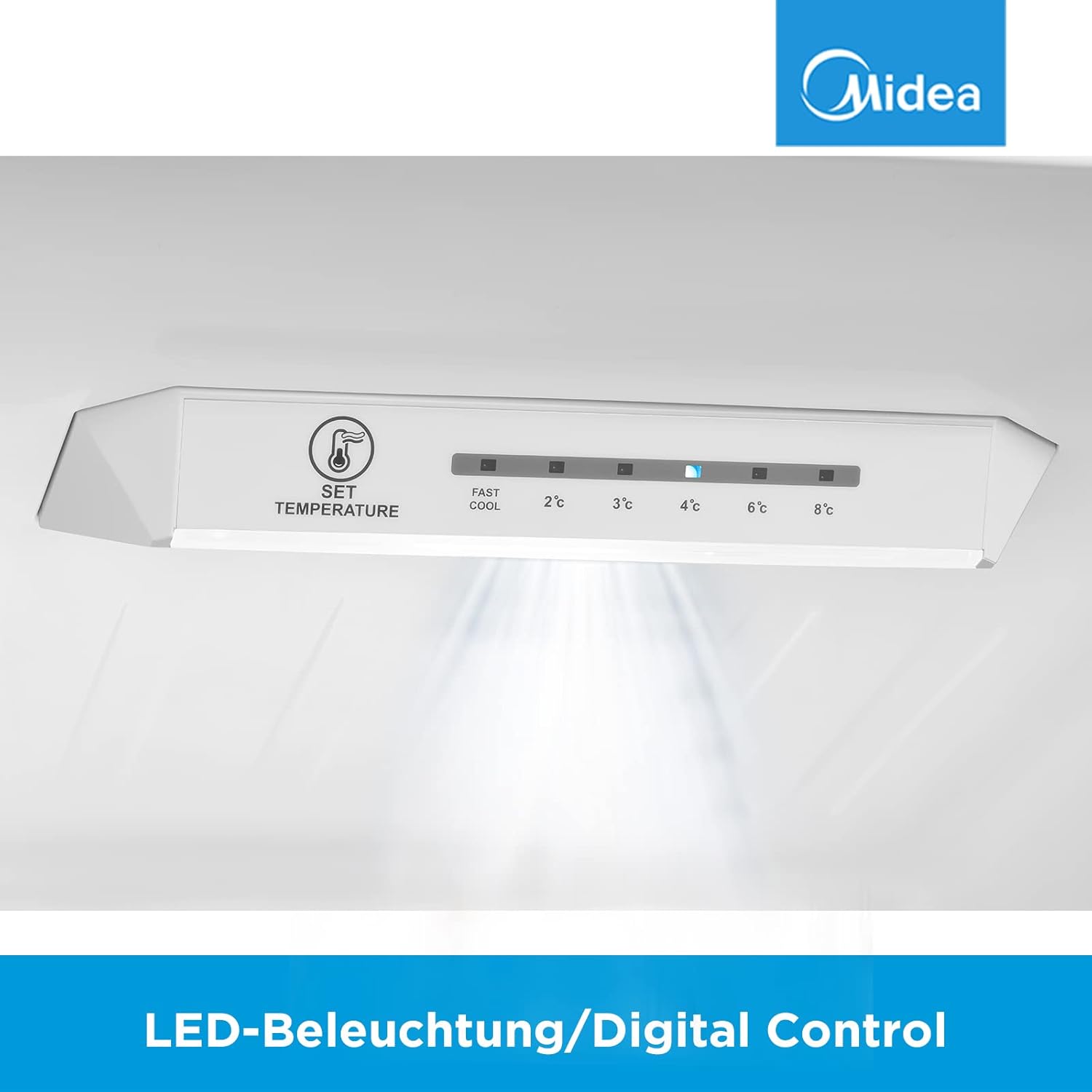Midea MERB276FGE02A Fridge/Freezer Combination, 180 cm Height, NoFrost, Double Control, Super Cooling Function, 219 kWh per Year, Fridge Capacity 199 L, 71 L Freezer Capacity