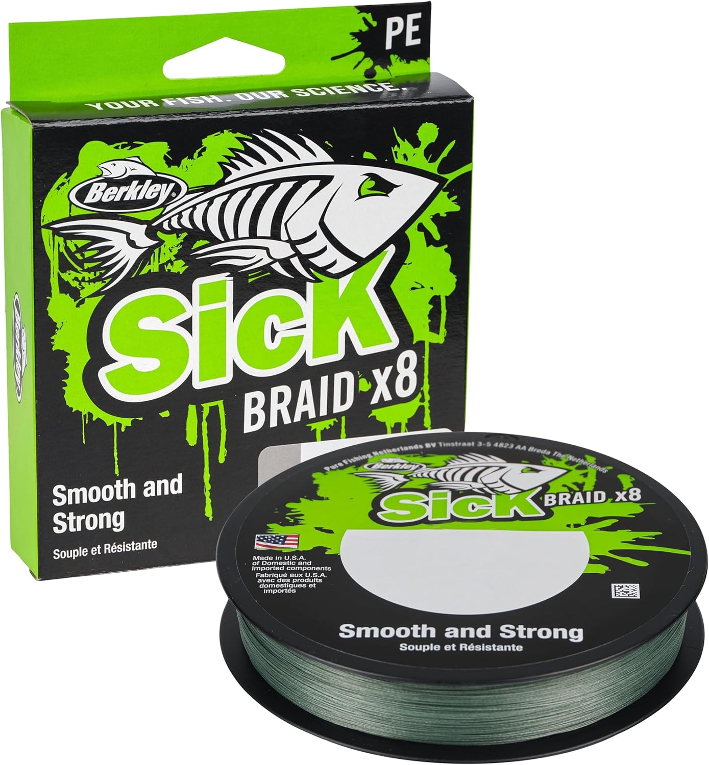 Berkley Sick Braid – 8-fach geflochtene Angelschnur, super glattes 8-fach Multifaden PE Raubfischgeflecht, Angelschnüre 150-300 m zum Süßwasser- oder Salzwasser-Meeresangeln