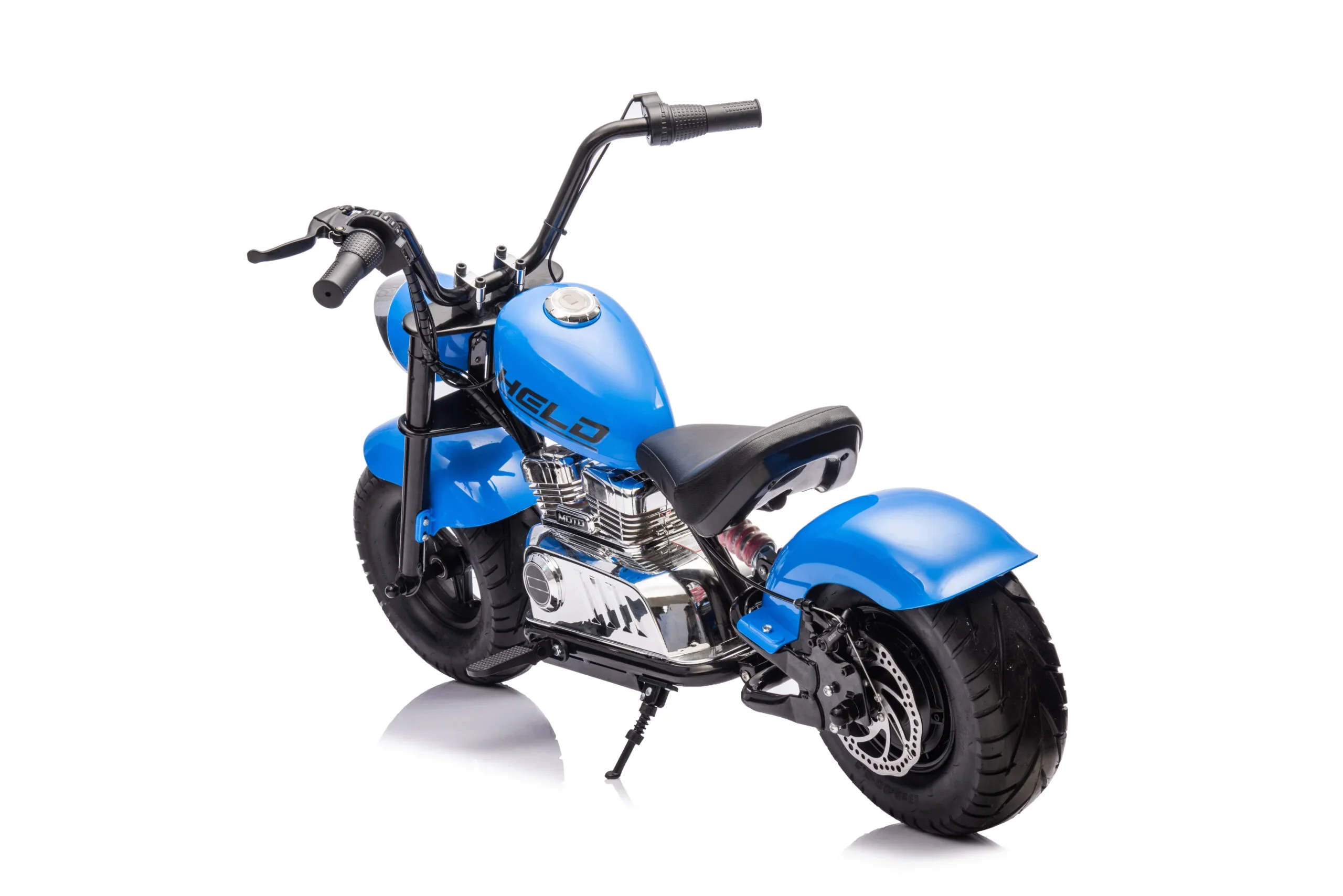 Neo Outlaw Harley style junior 24V Electro chopper Cruiser High Powered Kids Electric Motorbike with  Stabalizers - Blue