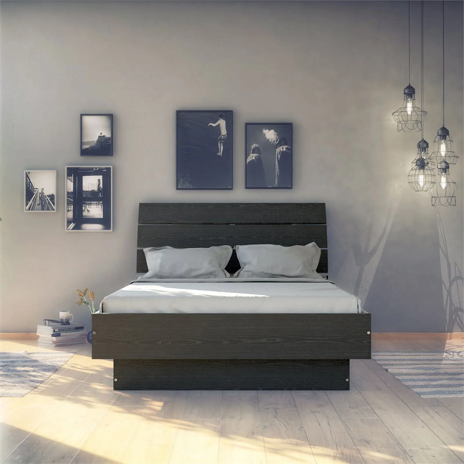 2025 Home Square 2-delig Slaapkamer Set met Full Bed en Nachtkastje
