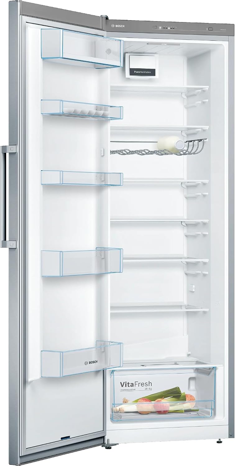 Bosch KSV33VLEP Série 4 - Réfrigérateur, pose-libre, Tiroir VitaFresh | 176 x 60 cm, Inox, Technologie Intelligent Inverter, éclairage LED