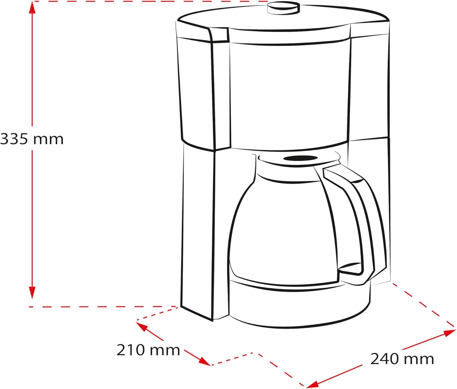 Melitta Look Timer - Filterkaffeemaschine - Thermokanne - Timer Funktion - Tropfstopp - 10 Tassen - Schwarz (1025-18)
