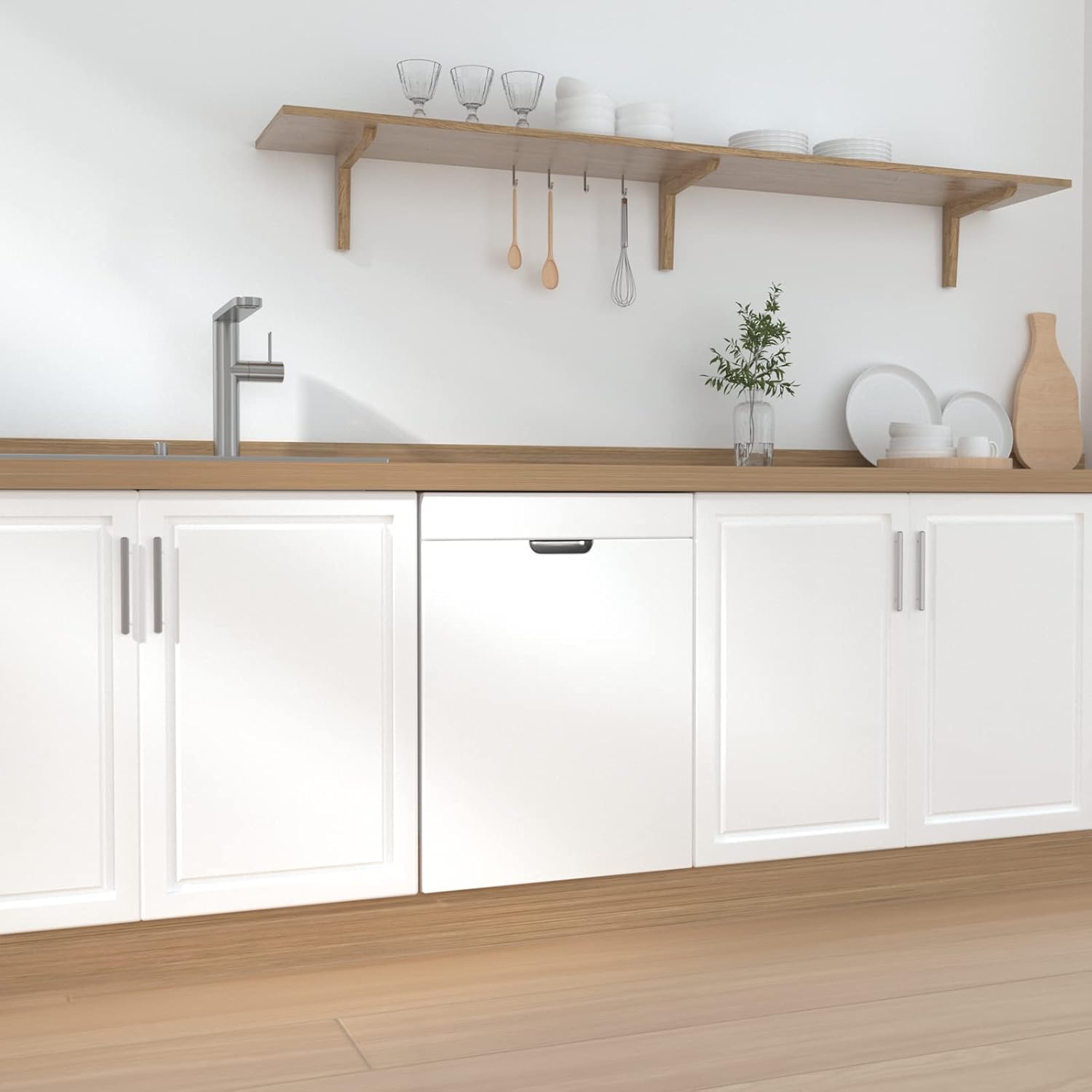 Midea Geschirrspüler Unterbau MDWEU1435XSS-W, 14 Maßgedecke, Spülmaschine 60 cm Teilintegrierbar mit WIFI, Extra Trocknung, 7 Programme, 47dB, 0-24h Startzeitverzögerung, Inox
