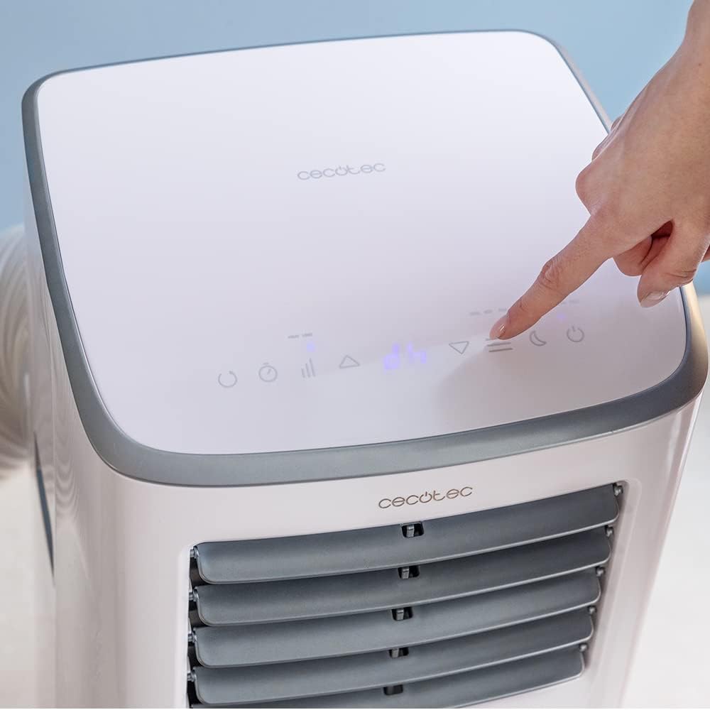 Cecotec Tragbare Klimaanlage mit Fernbedienung ForceClima 7100 Soundlos. 7000 BTU, Soundless Technology, LED -Bildschirm, 4 Modi, 2 Geschwindigkeiten, Abdeckung von bis zu 15 m2