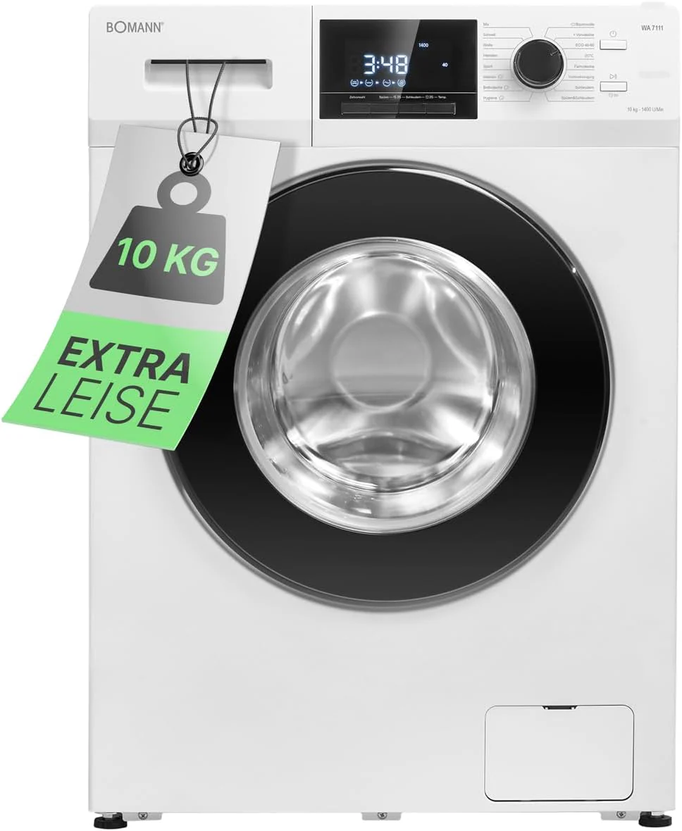 Bomann? Wasmachine 10kg | max. 1400 tpm | 10 jaar motorgarantie | effici?nte, stille en duurzame invertermotor | 15 programma's | uitgestelde start | LED-display | Washing Machine WA 7110