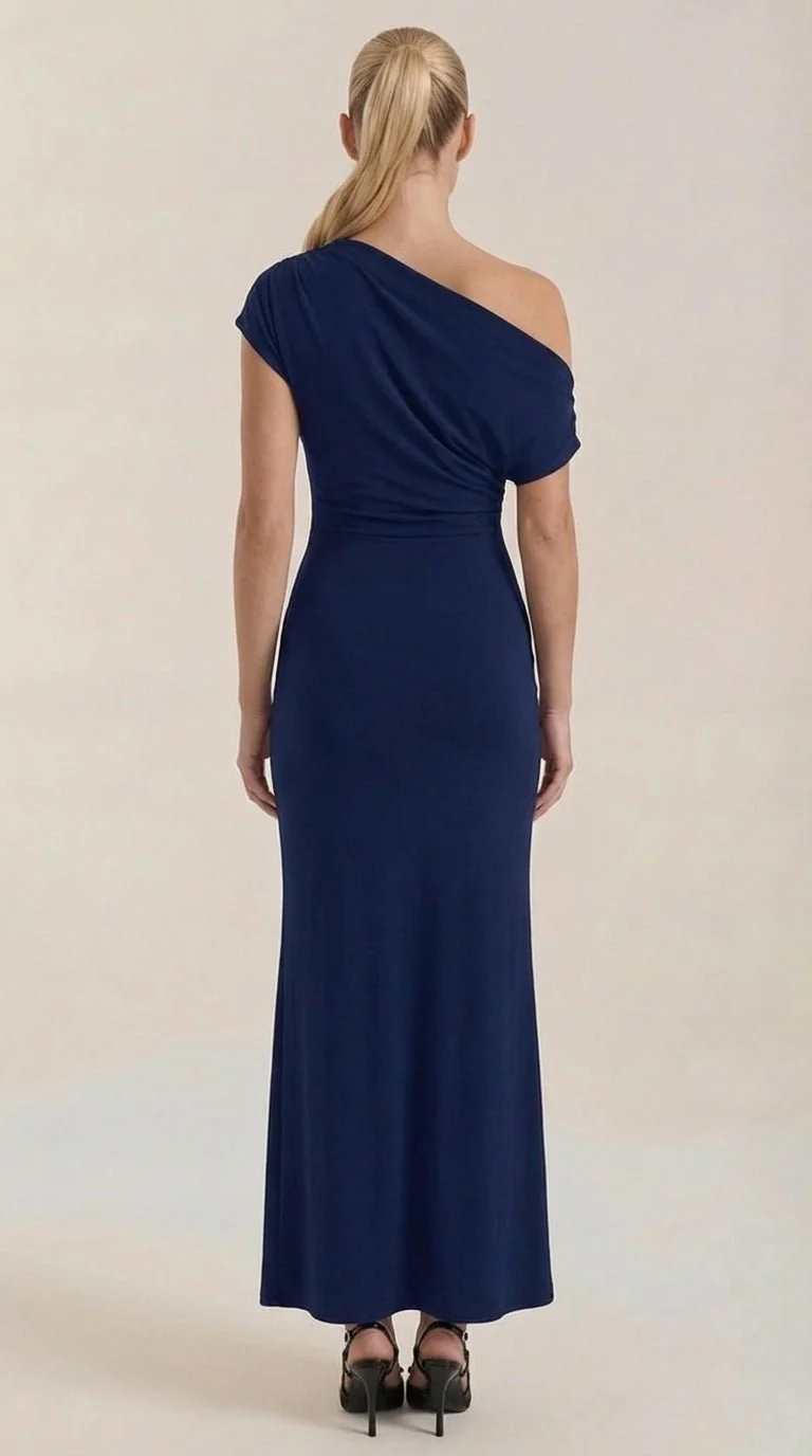 One-Shoulder-Maxikleid