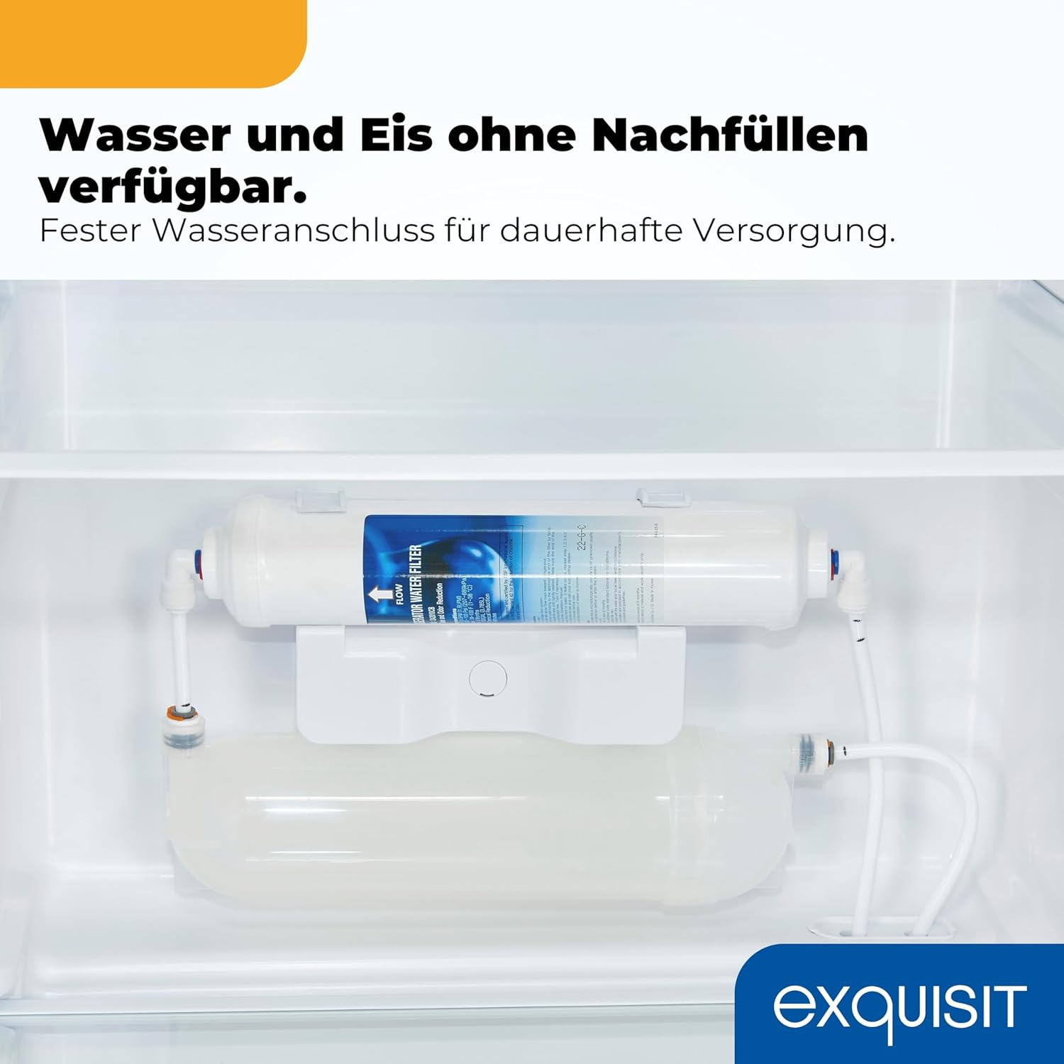 Exquisit Side by Side Kühl-Gefrierkombination | 513 l Nutzinhalt, Energieeffizienzklasse E, 39 dB, No Frost, Schnellgefrieren, Wasserspender, Ice-Maker, LED-Beleuchtung | SBS5520-CF-040E inoxlook-az