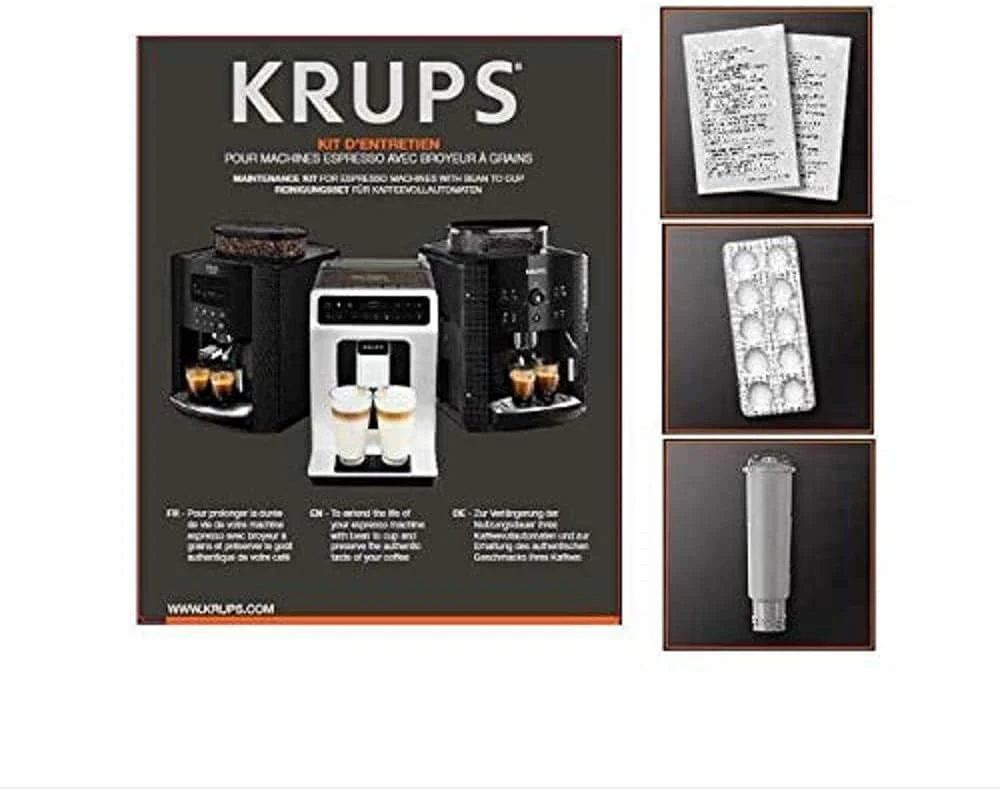 Krups Essential Kaffeevollautomat mit Milchschlauch, 2-Tassen-Funktion, LCD-Display, Einfache Reinigung, Kaffeemaschine, TÜV-Siegel, Schwarz, EA816031