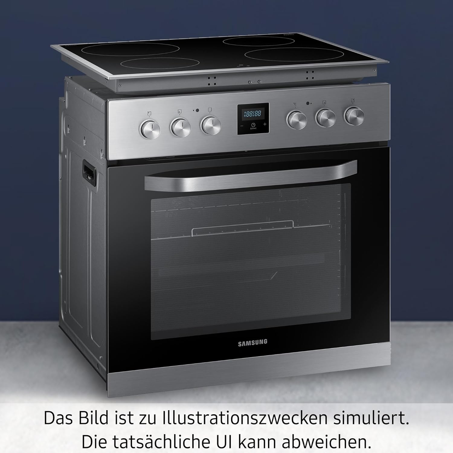 Herdset F-NB69R3301RS bestehend aus Ceranfeld und Einbaubackofen,69 L, versenkbare Knebel, Glaskeramik Kochfläche