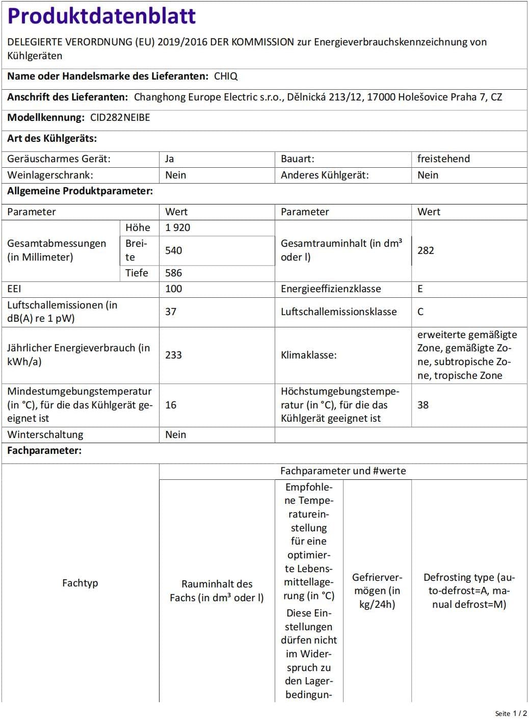 CHIQ CTT107BC Kühlschrank Klein 107 Liter, Höhe 84cm, Tiefe 55cm, Platzbedarf nur 0,3 ㎡, Mikro-Gefrierfach, Vario Box, 7 Temperaturregelstufen, geräuscharm, 87 kWh/Jahr, Schwarz