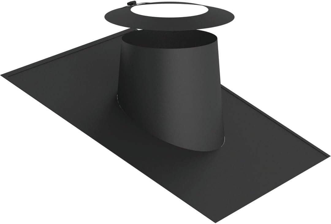 Jeremias DW-Black Dachdurchführung 200mm 16-25 Grad mit Elastomerrand schwarz Wetterkragen für Schornsteine