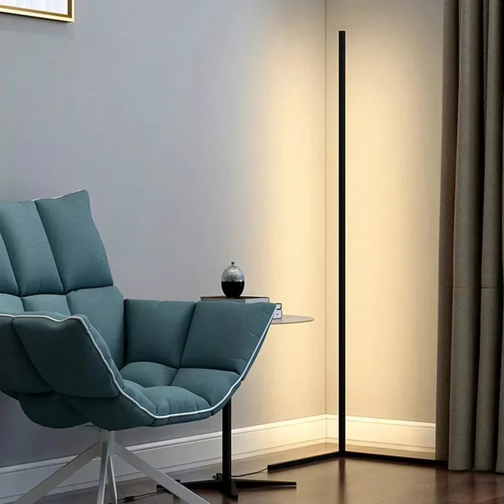 LED Stehlampe dimmbar mit Fernbedienung - Moderne Ecklampe f��r Wohnzimmer & B��ro - 3 Farbtemperaturen & minimalistisches Design