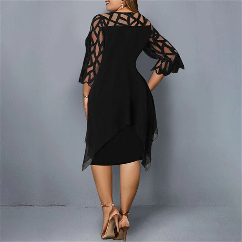 Elegantes Midi-Kleid in ��bergr??e