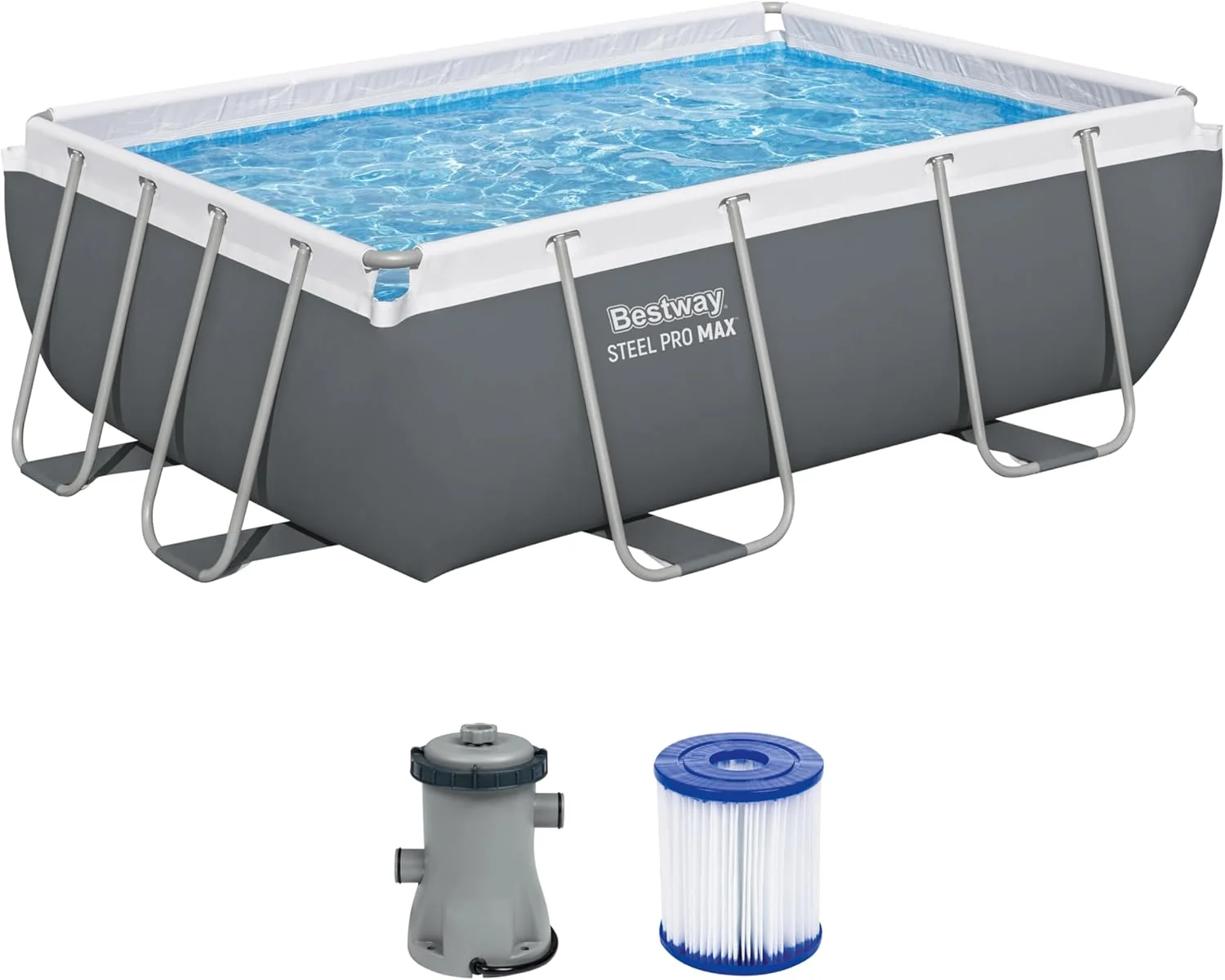 Bestway Juego de Piscina Rectangular de 9'3