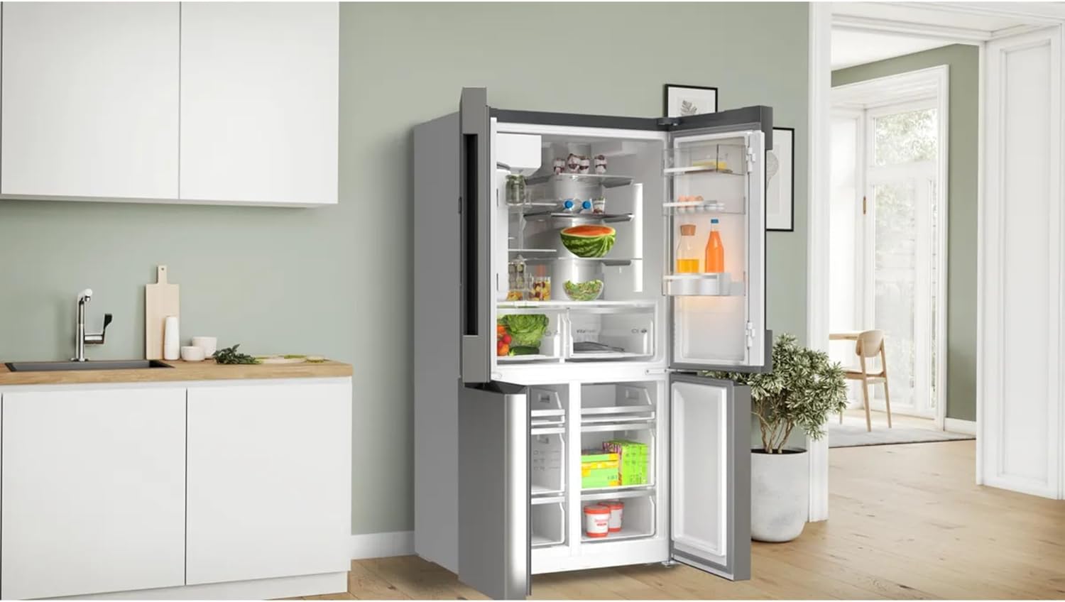 Bosch KFD96APEA, Série 6, Réfrigérateur américain, Pose libre, 183 x 90.5 cm, 574 L, Inox