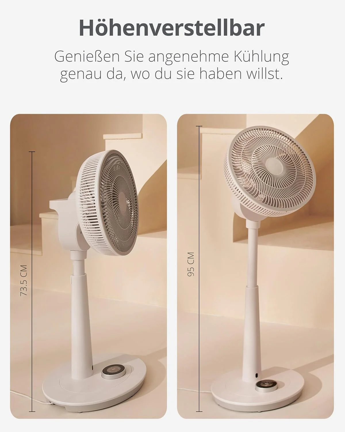 Duux Whisper 2 Statiefventilator Stil - Zuinige DC-motor met 26 snelheden - Ventilator in hoogte verstelbaar (73-95cm) - Horizontale + Verticale oscillatie - Wit