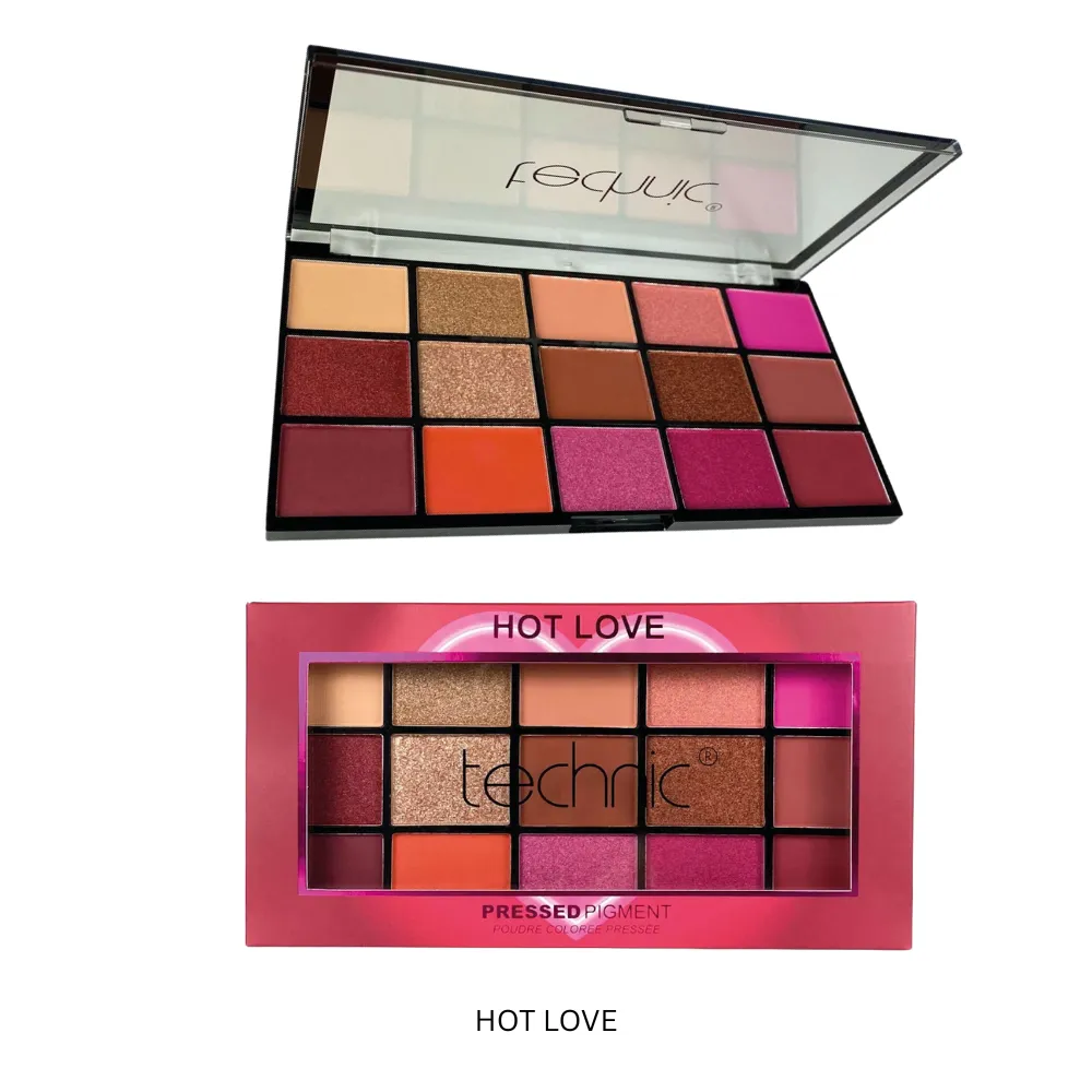 Technic Pressed Pigment Eyeshadow Palette | 15 Matte & Shimmer Shades | Multi-Colour Options