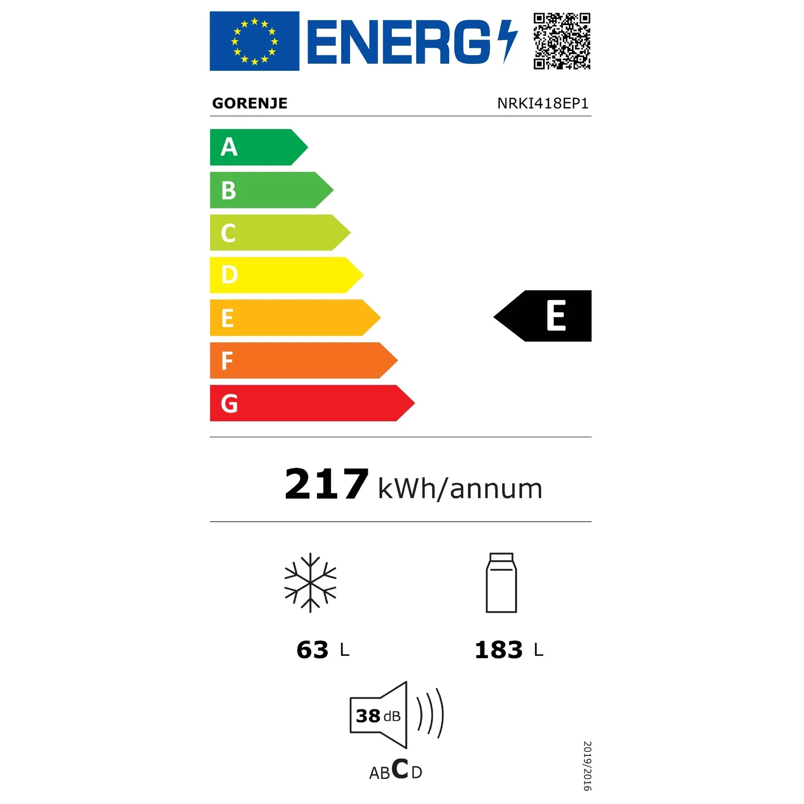 2025 Gorenje EB koel-/vriescombinatie NoFrost NRKI418EP1