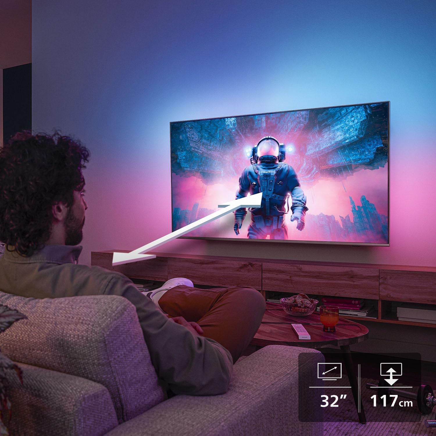 Philips 32PFS6900 HD LED Smart TV - 32 Zoll Display mit Pixel Plus, Titan OS Plattform Und Dolby Digital Sound - Funktioniert Mit Alexa Und Google Sprachassistent