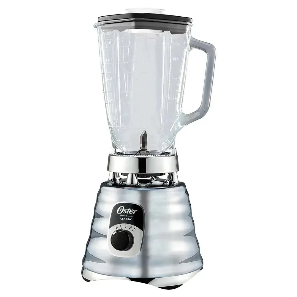 Oster 4655 Chrome 3 Speed Blender with 5 Cup Glass Jar, 1000 Watt Motor,  All Metal Drive System, Stainless Steel Blades