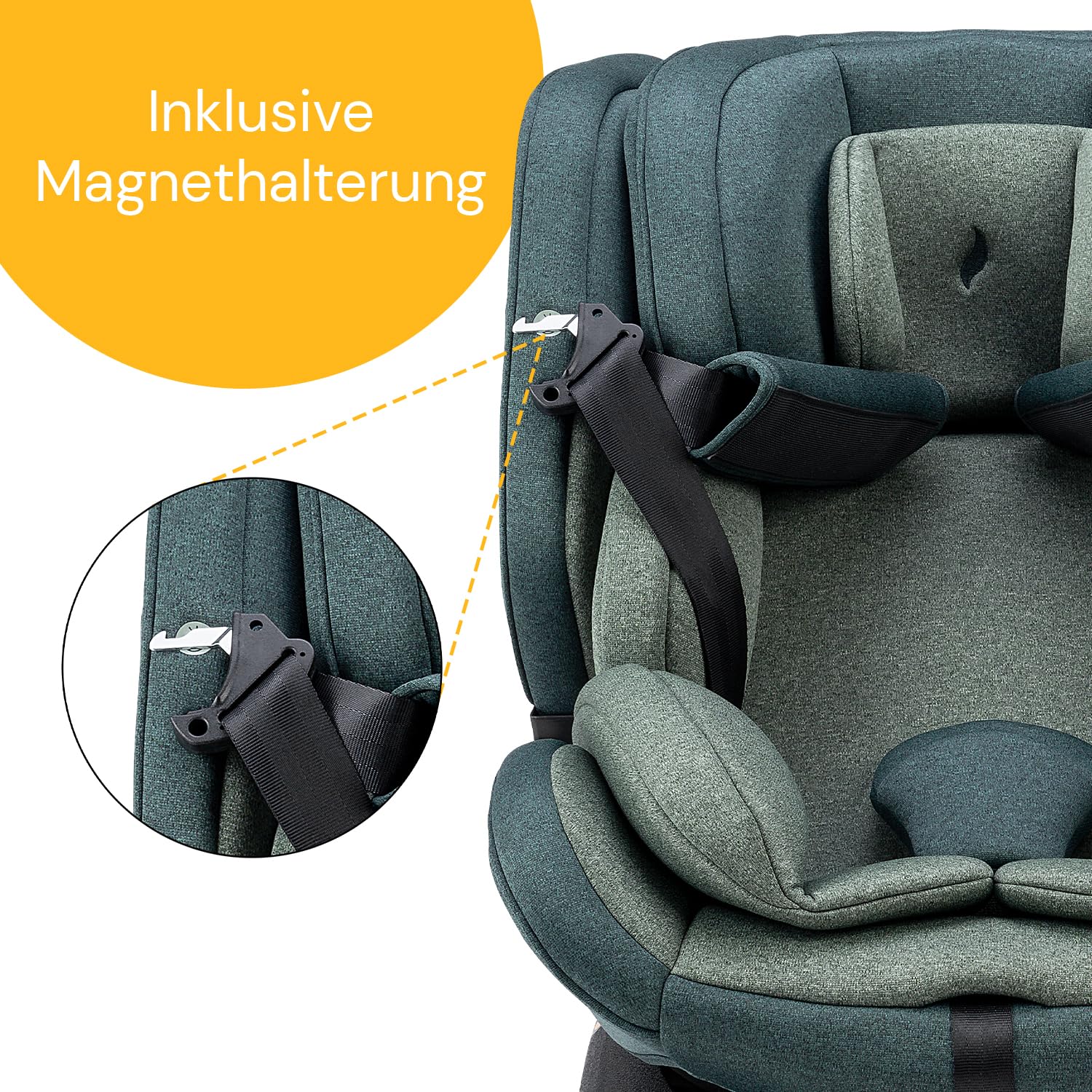 Osann Eno360 i-Size, drehbarer Kindersitz 40-150 cm, Reboarder mit Isofix, Baby Autositz – All Black